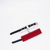 Бело-красные кожаные наручники - Crazy Handmade - купить с доставкой в Красногорске