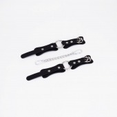 Черные кожаные наручники с кольцом - Crazy Handmade - купить с доставкой в Красногорске