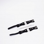 Черные кожаные оковы с кольцом - Crazy Handmade - купить с доставкой в Красногорске