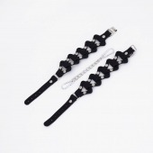 Черные кожаные наручники из звеньев - Crazy Handmade - купить с доставкой в Красногорске