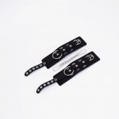 Черные кожаные наручники Sex - Crazy Handmade - купить с доставкой в Красногорске