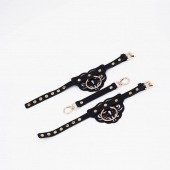 Черные оковы с золотистой фурнитурой - Crazy Handmade - купить с доставкой в Красногорске