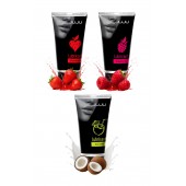 Набор из 3 съедобных лубрикантов JUJU (клубника, малина, кокос) - JuJu - купить с доставкой в Красногорске