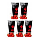 Набор из 5 съедобных лубрикантов JUJU со вкусом клубники - JuJu - купить с доставкой в Красногорске