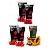 Набор из 5 съедобных лубрикантов JUJU (клубника х 2, малина х 2, тропические фрукты) - JuJu - купить с доставкой в Красногорске
