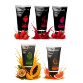Набор из 5 съедобных лубрикантов JUJU (клубника, малина, тропические фрукты, вишня, грейпфрут) - JuJu - купить с доставкой в Красногорске