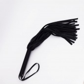 Черный кожаный флоггер - 45 см. - Crazy Handmade - купить с доставкой в Красногорске