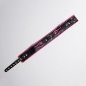 Черно-розовый ошейник с золотистой фурнитурой - Crazy Handmade - купить с доставкой в Красногорске