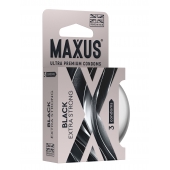 Черные утолщенные презервативы MAXUS Extra Strong с железным кейсом - 3 шт. - Maxus - купить с доставкой в Красногорске