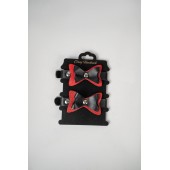 Черно-красные кожаные наручники с бантиками - Crazy Handmade - купить с доставкой в Красногорске