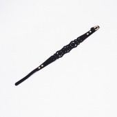 Черный ажурный чокер с золотистой фурнитурой - Crazy Handmade - купить с доставкой в Красногорске