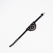 Черный чокер с клепками и золотистой фурнитурой - Crazy Handmade - купить с доставкой в Красногорске