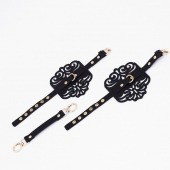 Черный фигурные оковы с золотистой фурнитурой - Crazy Handmade - купить с доставкой в Красногорске