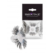 Эластичное эрекционное кольцо с черными «ресничками» - Sextaz - в Красногорске купить с доставкой