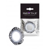 Эластичное эрекционное колечко с черными «ресничками» - Sextaz - в Красногорске купить с доставкой