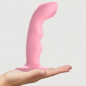 Розовая насадка-стимулятор Strap-On-Me Tapping Dildo Wave - Strap-on-me - купить с доставкой в Красногорске