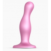 Розовая насадка Strap-On-Me Dildo Plug Curvy size M - Strap-on-me - купить с доставкой в Красногорске