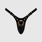 Черный пояс для фиксации насадок Strap-On-Me Leatherette Harness Fabulous - Strap-on-me - купить с доставкой в Красногорске