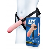 Мужской полый страпон на регулируемых ремешках - 22 см. - Sex Expert - купить с доставкой в Красногорске