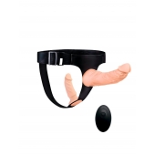 Женский страпон с 2 насадками, вибрацией и пультом ДУ - Erowoman-Eroman - купить с доставкой в Красногорске