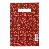 Красный подарочный новогодний пакет с вырубной ручкой (20х30 см) - Сима-Ленд - купить с доставкой в Красногорске