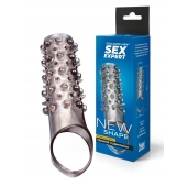 Дымчатая насадка на пенис с шипами и выпуклостями - 12 см. - Sex Expert - в Красногорске купить с доставкой