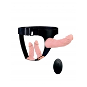 Женский страпон с 3 насадками и вибрацией - Erowoman-Eroman - купить с доставкой в Красногорске