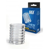 Прозрачная сквозная насадка на пенис с ребрышками - Sex Expert - в Красногорске купить с доставкой