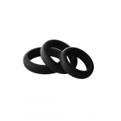Набор из 3 черных эрекционных колец Smooth Silicone Cockring Pack - Dream Toys - в Красногорске купить с доставкой