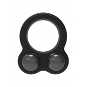 Черное эрекционное кольцо с утяжелителями Cockring Dual Weight - Dream Toys - в Красногорске купить с доставкой