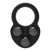 Черное эрекционное кольцо с утяжелителями - Dream Toys - в Красногорске купить с доставкой