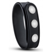 Черное эрекционное кольцо на кнопках - Blush Novelties - в Красногорске купить с доставкой