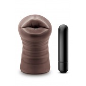 Коричневый мастурбатор-ротик Krystal Vibrating Masturbator - Blush Novelties - в Красногорске купить с доставкой