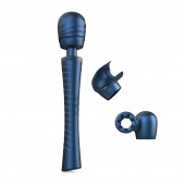 Синий вибромассажёр с насадками Man.wand Edgy - Manwan - в Красногорске купить с доставкой