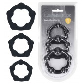 Набор из 3 эрекционных колец Beaded Silicone Cockring Set - Shots Media BV - в Красногорске купить с доставкой