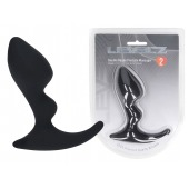 Черная анальная пробка для массажа простаты Double Ripple Silicone Prostate Massager - Shots Media BV - в Красногорске купить с доставкой