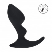Черная анальная пробка для массажа простаты Double Ripple Silicone Prostate Massager - Shots Media BV - в Красногорске купить с доставкой