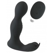 Черная анальная пробка с вибрацией, вращением и пультом ДУ RC Butt Plug with 2 Functions - Orion - в Красногорске купить с доставкой