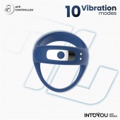 Синее интерактивное эрекционное виброкольцо Rank - Intoyou - в Красногорске купить с доставкой