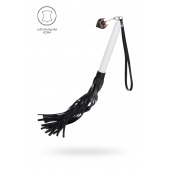 Плеть с белой рукоятью и чёрными хлыстами - 50 см. - Pecado - купить с доставкой в Красногорске