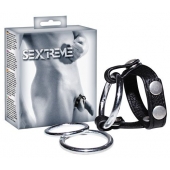 Подхват для мошонки с 3 съемными эрекционными кольцами Leder-Riemen - Orion - в Красногорске купить с доставкой