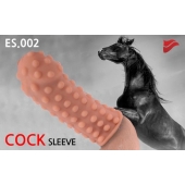 Насадка на фаллос с бугорками по поверхности - 14,7 см. - KOKOS - в Красногорске купить с доставкой