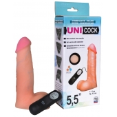 Фаллическая насадка Харнесс UNICOCK 5,5  с вибрацией - 17 см. - LOVETOY (А-Полимер) - купить с доставкой в Красногорске