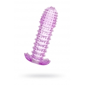 Гелевая фиолетовая насадка с шипами - 12 см. - Toyfa Basic - в Красногорске купить с доставкой