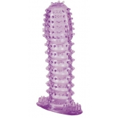 Гелевая фиолетовая насадка с шипами - 12 см. - Toyfa Basic - в Красногорске купить с доставкой