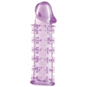 Гелевая фиолетовая насадка на фаллос с шипами - 12 см. - Toyfa Basic - в Красногорске купить с доставкой