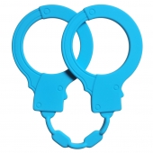 Голубые силиконовые наручники Stretchy Cuffs Turquoise - Lola Games - купить с доставкой в Красногорске