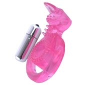 Розовая вибронасадка со стимулятор клитора   Язычок - Toyfa Basic - в Красногорске купить с доставкой