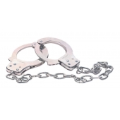 Наручники из металла с длинной цепочкой CHROME HANDCUFFS METAL HANDCUFFS W. KEY - NMC - купить с доставкой в Красногорске