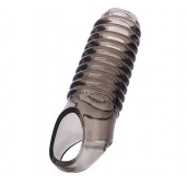 Дымчатая насадка с рёбрышками и подхватом мошонки ToyFa XLover - 12,5 см. - ToyFa - в Красногорске купить с доставкой